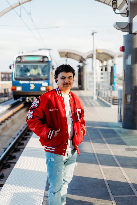 Senior as a train pulls in