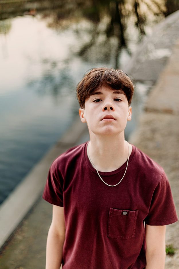 Senior portrait beside the water